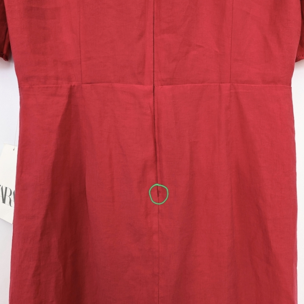 NWT Zara Midi Dress Sarong Style Twist Front Plunging Neckline Pockets Beachy L - Picture 13 of 17